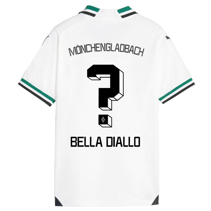 Kandiny Gyermek Oumar Bella Diallo #0 Fehér Zöld Hazai Jersey 2023/24 Mez Póló Ing