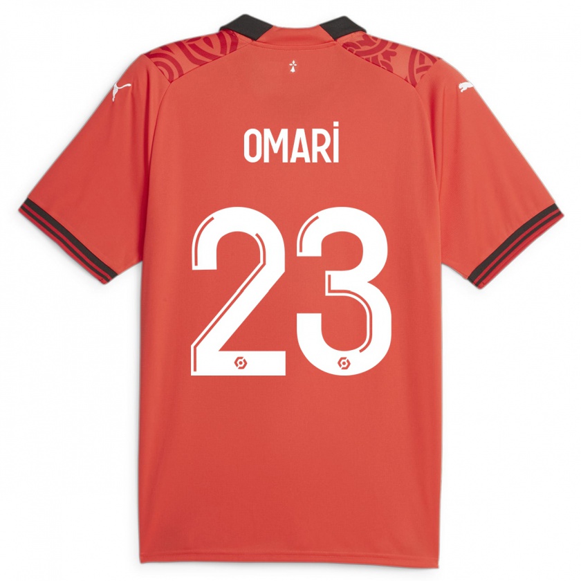 Kandiny Gyermek Warmed Omari #23 Piros Hazai Jersey 2023/24 Mez Póló Ing