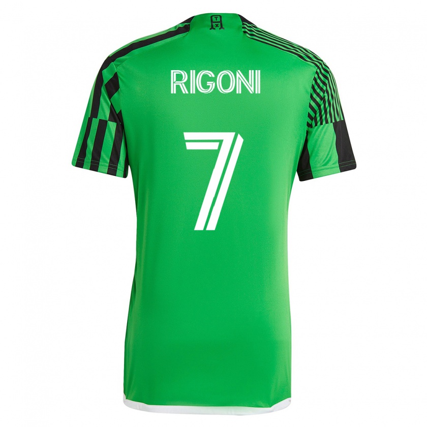Kandiny Gyermek Emiliano Rigoni #7 Zöld Fekete Hazai Jersey 2023/24 Mez Póló Ing