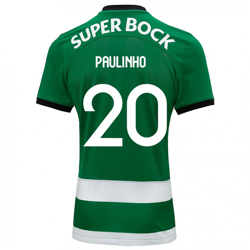 Kandiny Gyermek Paulinho #20 Zöld Hazai Jersey 2023/24 Mez Póló Ing
