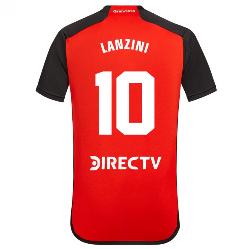 Kandiny Gyermek Manuel Lanzini #10 Piros Idegenbeli Jersey 2023/24 Mez Póló Ing
