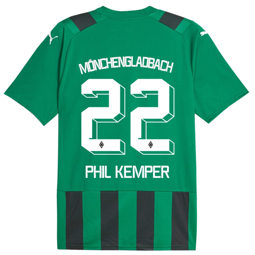 Kandiny Gyermek Phil Kemper #22 Fekete Zöld Idegenbeli Jersey 2023/24 Mez Póló Ing
