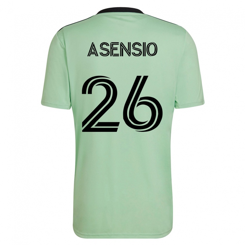 Kandiny Gyermek Charlie Asensio #26 Világos Zöld Idegenbeli Jersey 2023/24 Mez Póló Ing