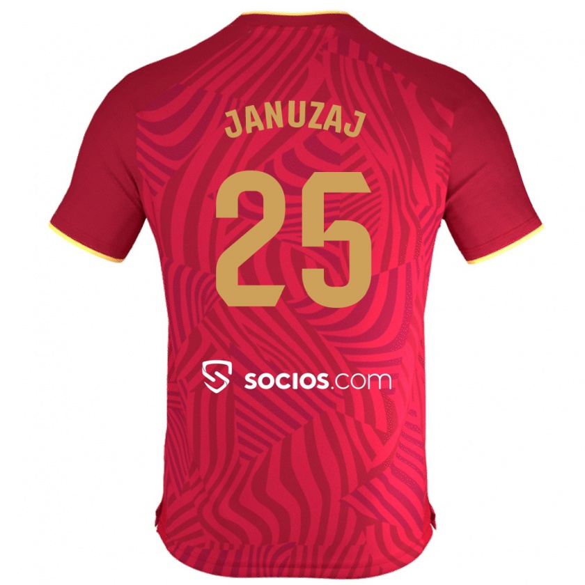 Kandiny Gyermek Adnan Januzaj #25 Piros Idegenbeli Jersey 2023/24 Mez Póló Ing