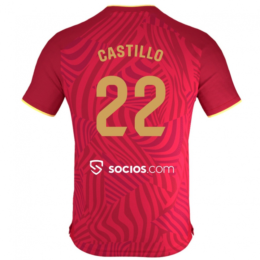 Kandiny Gyermek José Castillo #22 Piros Idegenbeli Jersey 2023/24 Mez Póló Ing