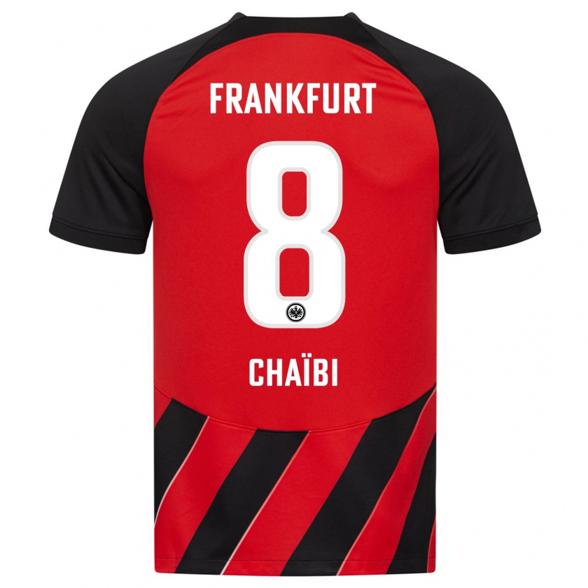 Kandiny Férfi Farès Chaïbi #8 Piros Fekete Hazai Jersey 2023/24 Mez Póló Ing