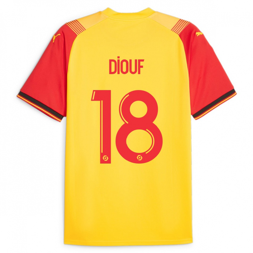 Kandiny Férfi Andy Diouf #18 Sárga Hazai Jersey 2023/24 Mez Póló Ing