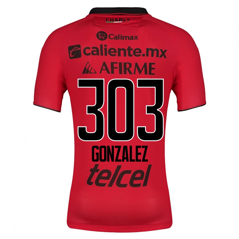 Kandiny Férfi Osmar González #303 Piros Hazai Jersey 2023/24 Mez Póló Ing