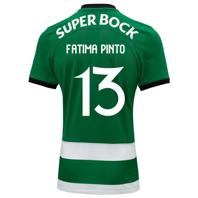 Kandiny Férfi Fátima Alexandra Figueira Pinto #13 Zöld Hazai Jersey 2023/24 Mez Póló Ing