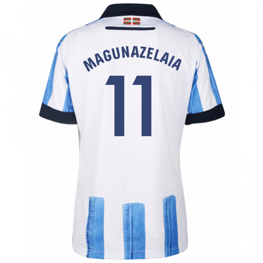 Kandiny Férfi Jon Magunazelaia #11 Kék Fehér Hazai Jersey 2023/24 Mez Póló Ing