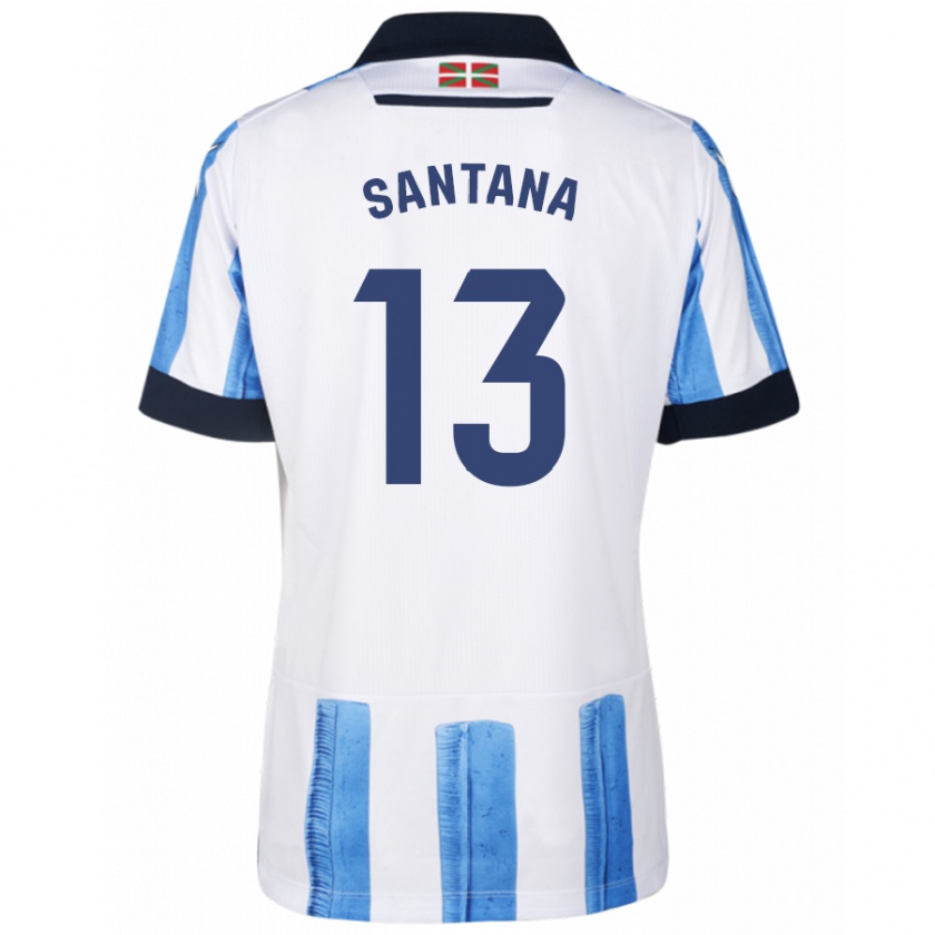 Kandiny Férfi Olatz Santana #13 Kék Fehér Hazai Jersey 2023/24 Mez Póló Ing