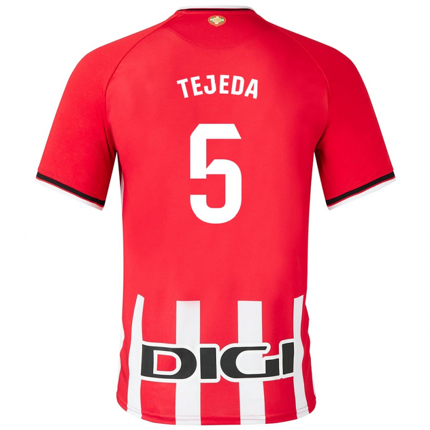 Kandiny Férfi Diego Tejeda #5 Piros Hazai Jersey 2023/24 Mez Póló Ing
