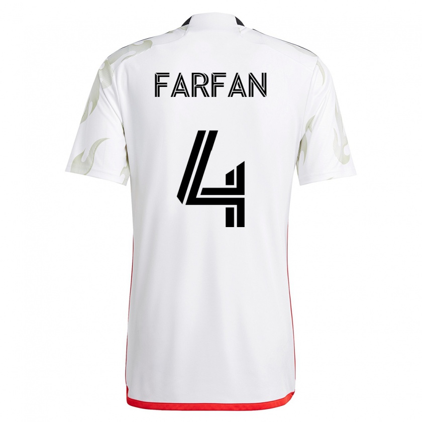 Kandiny Férfi Marco Farfán #4 Fehér Idegenbeli Jersey 2023/24 Mez Póló Ing