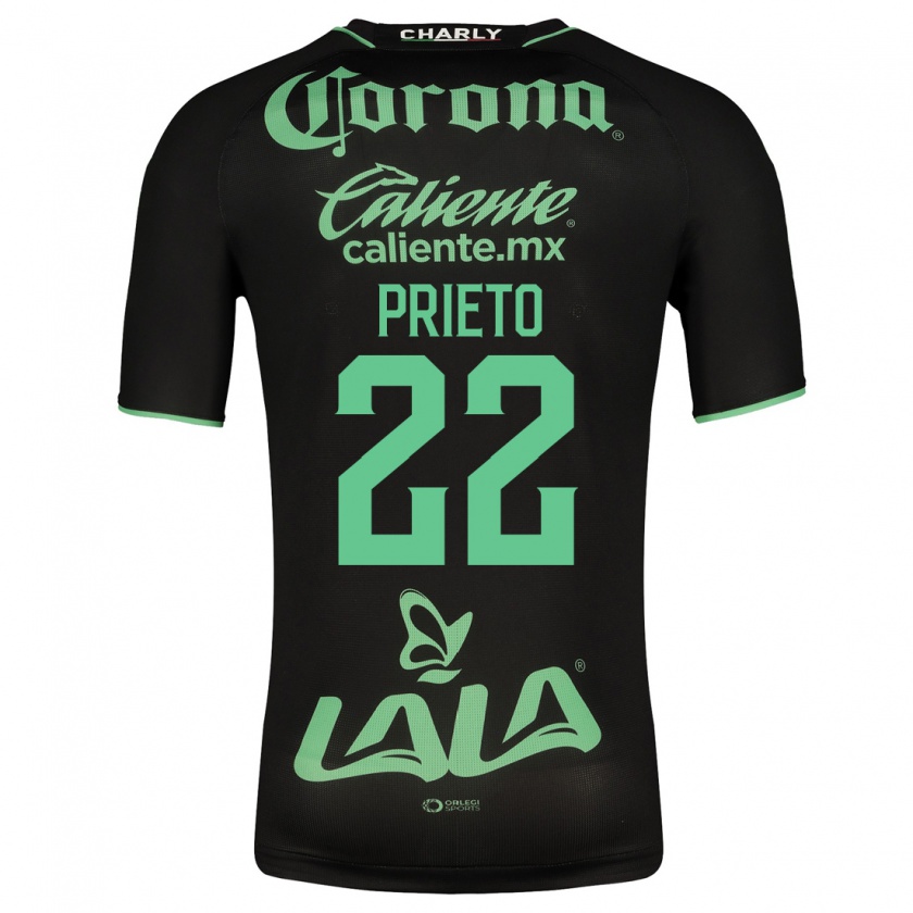 Kandiny Férfi Ronaldo Prieto #22 Fekete Idegenbeli Jersey 2023/24 Mez Póló Ing