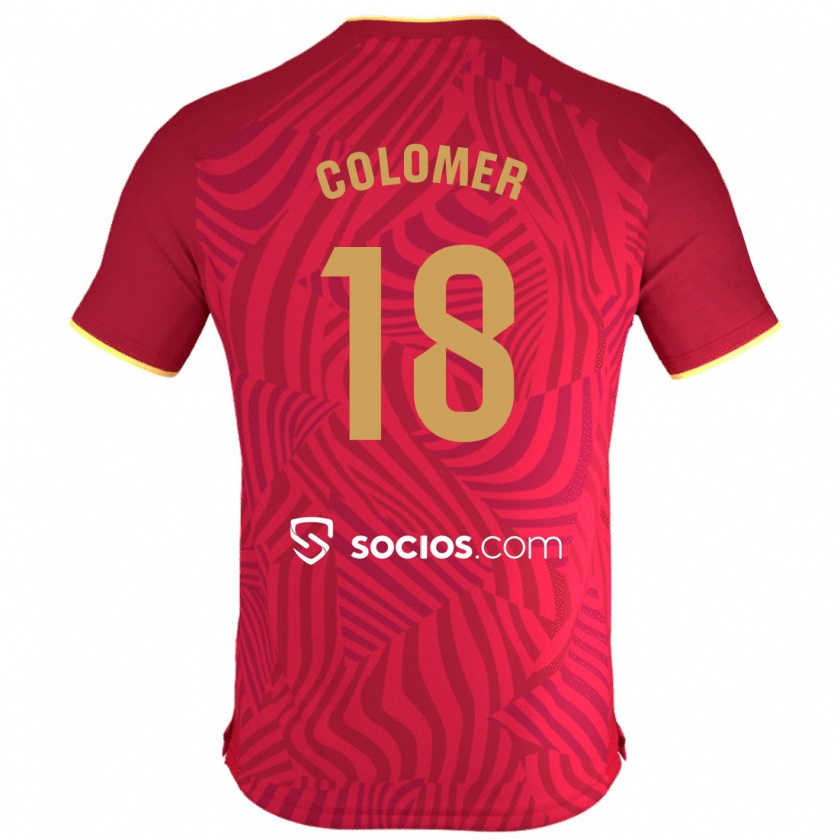 Kandiny Férfi Carlos Colomer #18 Piros Idegenbeli Jersey 2023/24 Mez Póló Ing