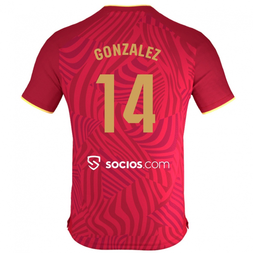 Kandiny Férfi Alberto González #14 Piros Idegenbeli Jersey 2023/24 Mez Póló Ing