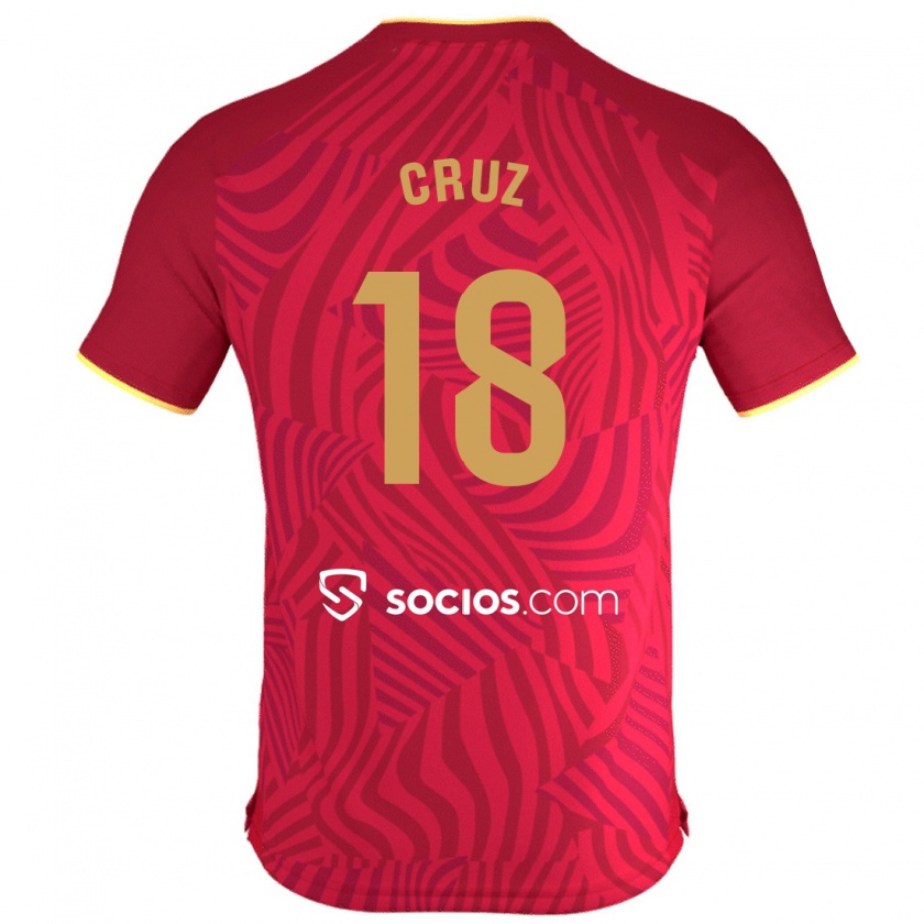 Kandiny Férfi Jesús Cruz #18 Piros Idegenbeli Jersey 2023/24 Mez Póló Ing