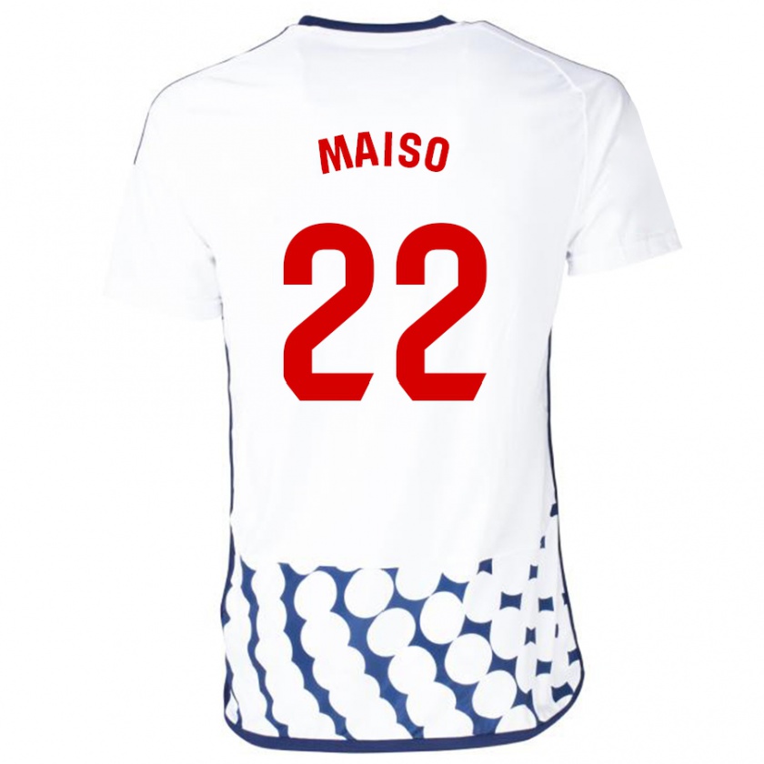 Kandiny Férfi Álvaro Maiso #22 Fehér Idegenbeli Jersey 2023/24 Mez Póló Ing