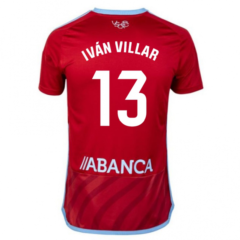 Kandiny Férfi Iván Villar #13 Piros Idegenbeli Jersey 2023/24 Mez Póló Ing