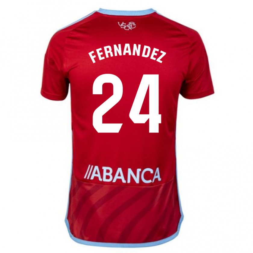 Kandiny Férfi César Fernández #24 Piros Idegenbeli Jersey 2023/24 Mez Póló Ing