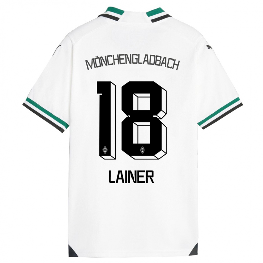 Kandiny Női Stefan Lainer #18 Fehér Zöld Hazai Jersey 2023/24 Mez Póló Ing