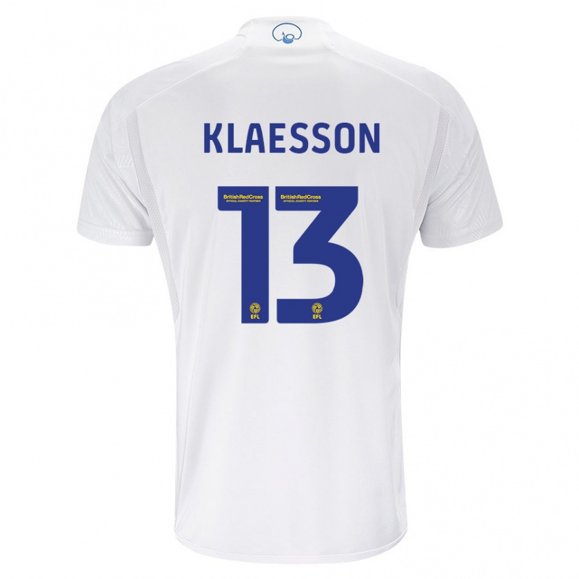 Kandiny Gyermek Kristoffer Klaesson #13 Fehér Hazai Jersey 2023/24 Mez Póló Ing