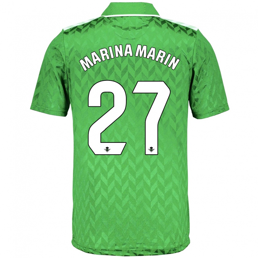 Kandiny Gyermek Marina Marín #27 Zöld Idegenbeli Jersey 2023/24 Mez Póló Ing