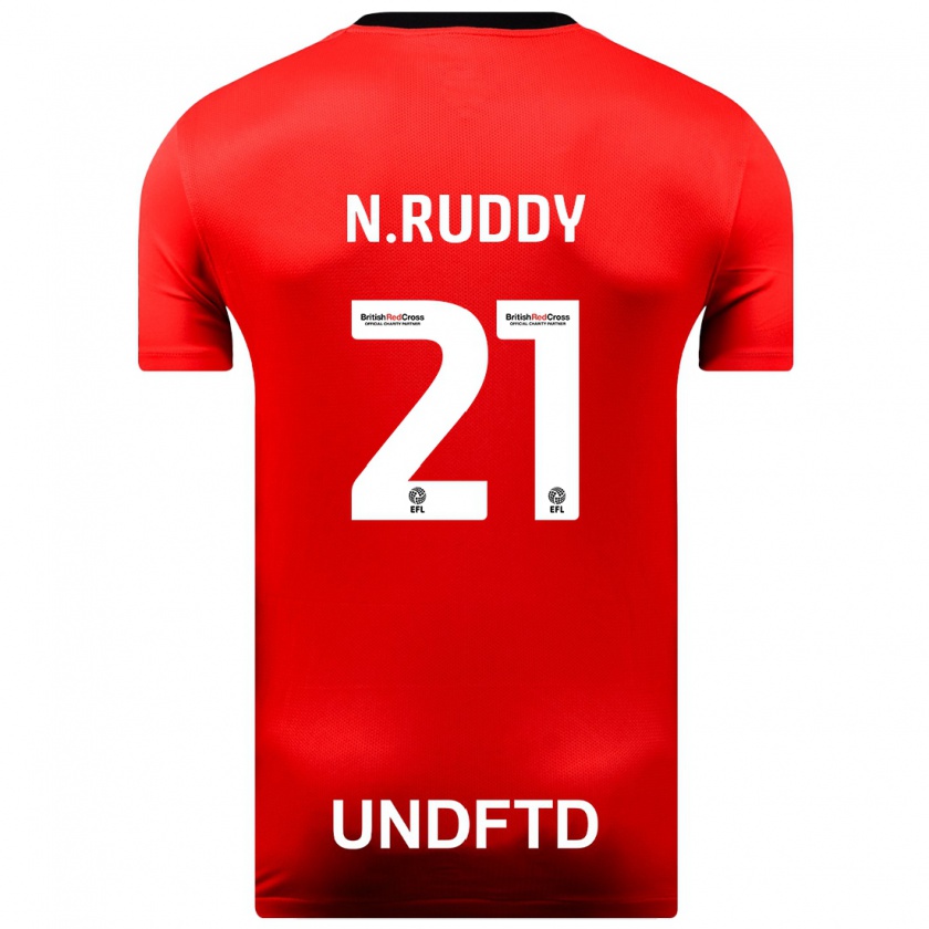 Kandiny Gyermek John Ruddy #21 Piros Idegenbeli Jersey 2023/24 Mez Póló Ing
