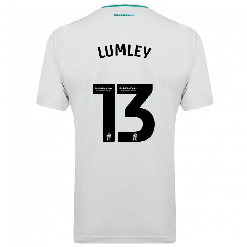 Kandiny Gyermek Joe Lumley #13 Fehér Idegenbeli Jersey 2023/24 Mez Póló Ing