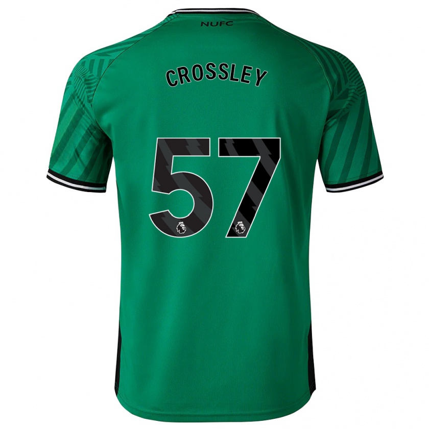 Kandiny Gyermek Kyle Crossley #57 Zöld Idegenbeli Jersey 2023/24 Mez Póló Ing