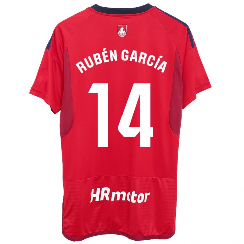 Kandiny Férfi Rubén García #14 Piros Hazai Jersey 2023/24 Mez Póló Ing