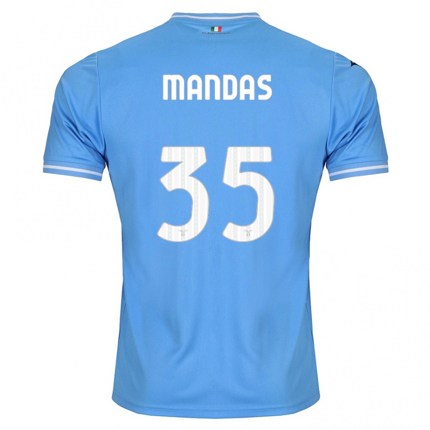 Kandiny Férfi Christos Mandas #35 Kék Hazai Jersey 2023/24 Mez Póló Ing