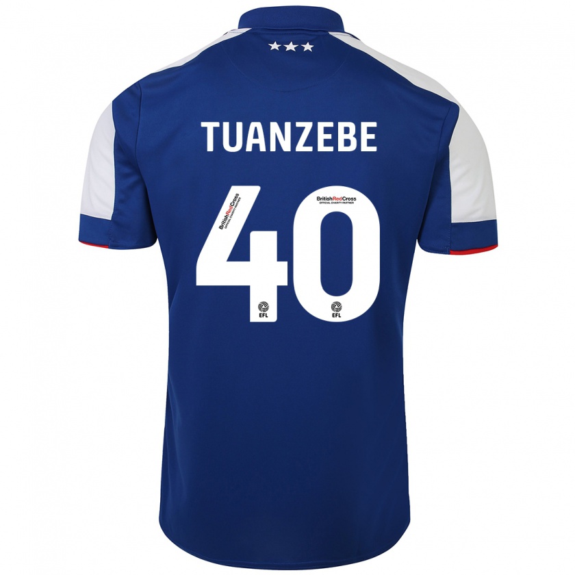 Kandiny Férfi Axel Tuanzebe #40 Kék Hazai Jersey 2023/24 Mez Póló Ing