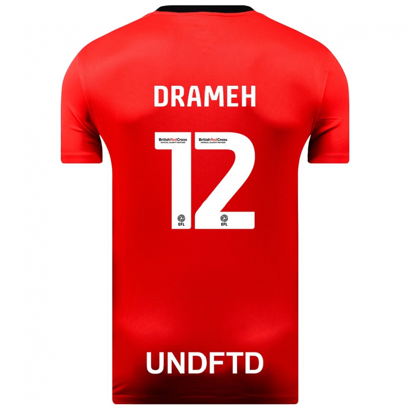 Kandiny Férfi Cody Drameh #12 Piros Idegenbeli Jersey 2023/24 Mez Póló Ing