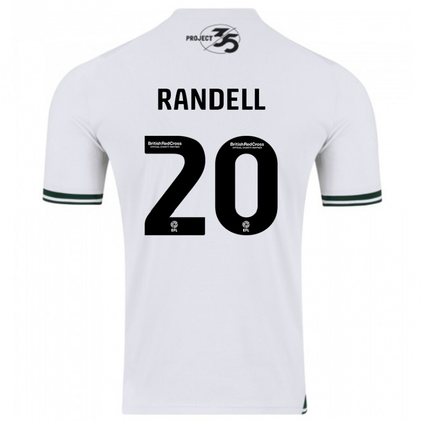 Kandiny Férfi Adam Randell #20 Fehér Idegenbeli Jersey 2023/24 Mez Póló Ing