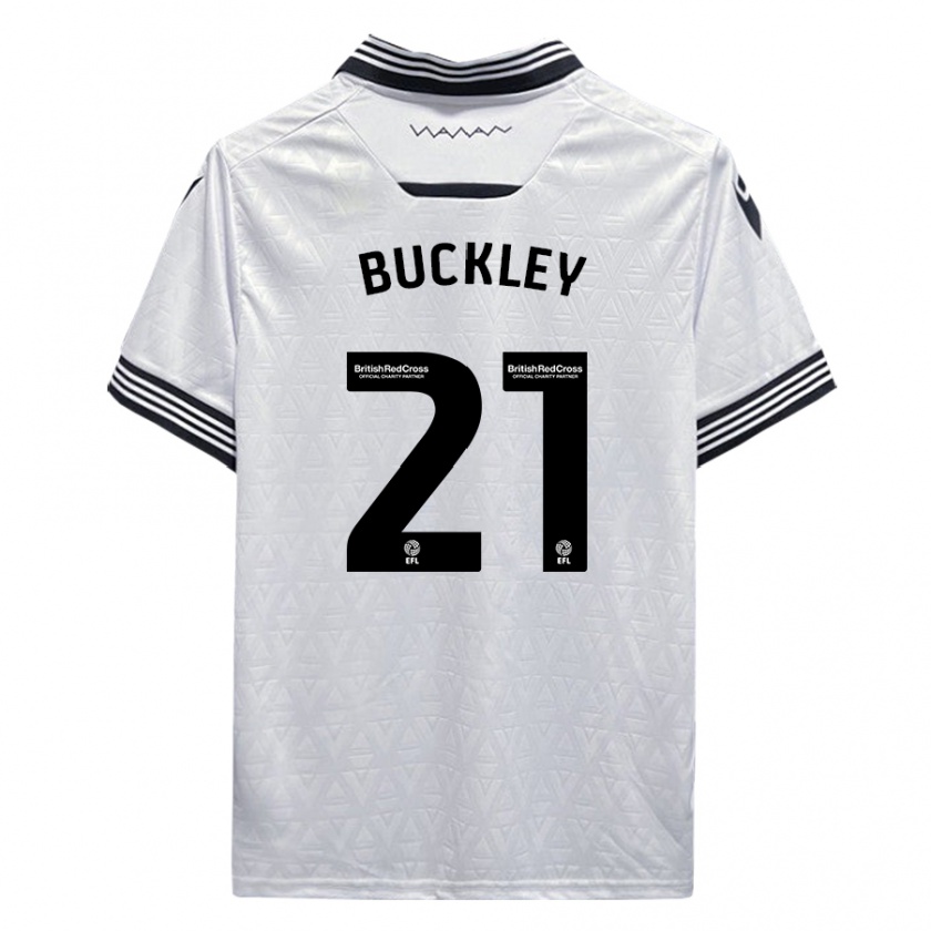 Kandiny Férfi John Buckley #21 Fehér Idegenbeli Jersey 2023/24 Mez Póló Ing