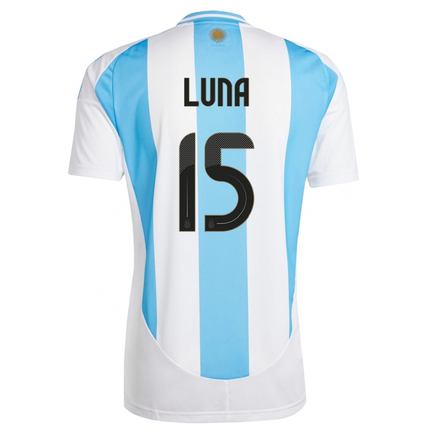 Kandiny Gyermek Argentína Alex Luna #15 Fehér Kék Hazai Jersey 24-26 Mez Póló Ing