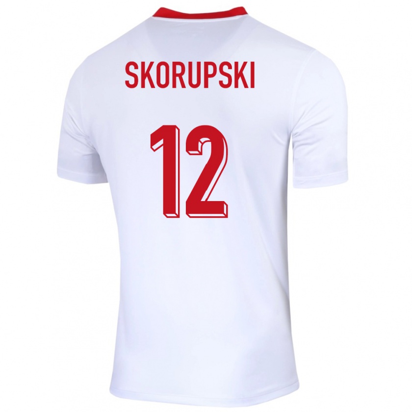 Kandiny Gyermek Lengyelország Lukasz Skorupski #12 Fehér Hazai Jersey 24-26 Mez Póló Ing