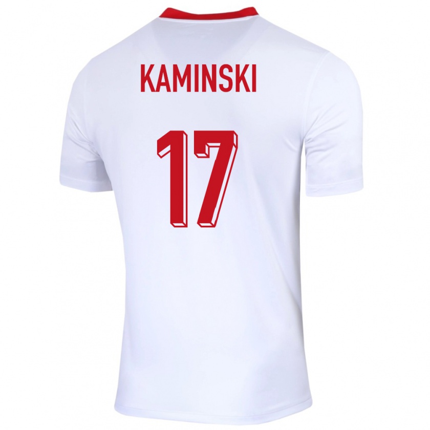 Kandiny Gyermek Lengyelország Jakub Kaminski #17 Fehér Hazai Jersey 24-26 Mez Póló Ing