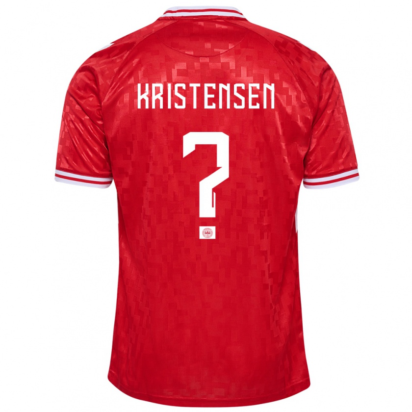 Kandiny Gyermek Dánia Mikkel Kristensen #0 Piros Hazai Jersey 24-26 Mez Póló Ing