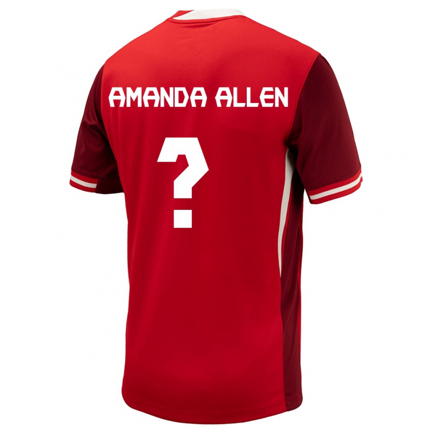Kandiny Gyermek Kanada Amanda Allen #0 Piros Hazai Jersey 24-26 Mez Póló Ing