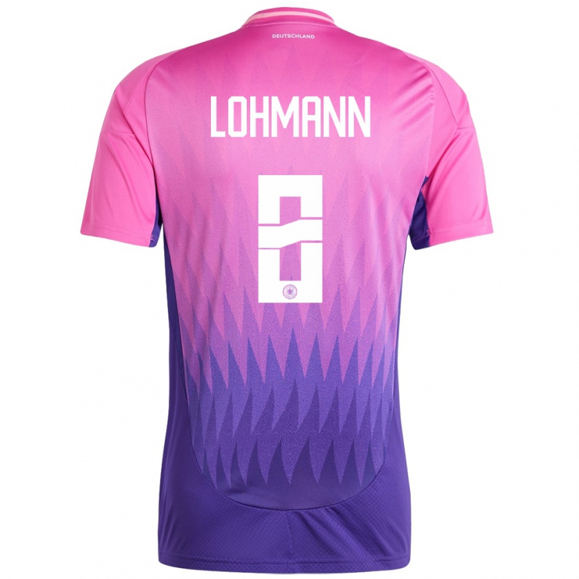 Kandiny Gyermek Németország Sydney Lohmann #8 Pink Lila Idegenbeli Jersey 24-26 Mez Póló Ing