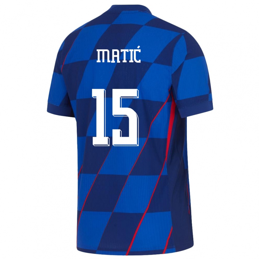 Kandiny Gyermek Horvátország Matej Matic #15 Kék Idegenbeli Jersey 24-26 Mez Póló Ing