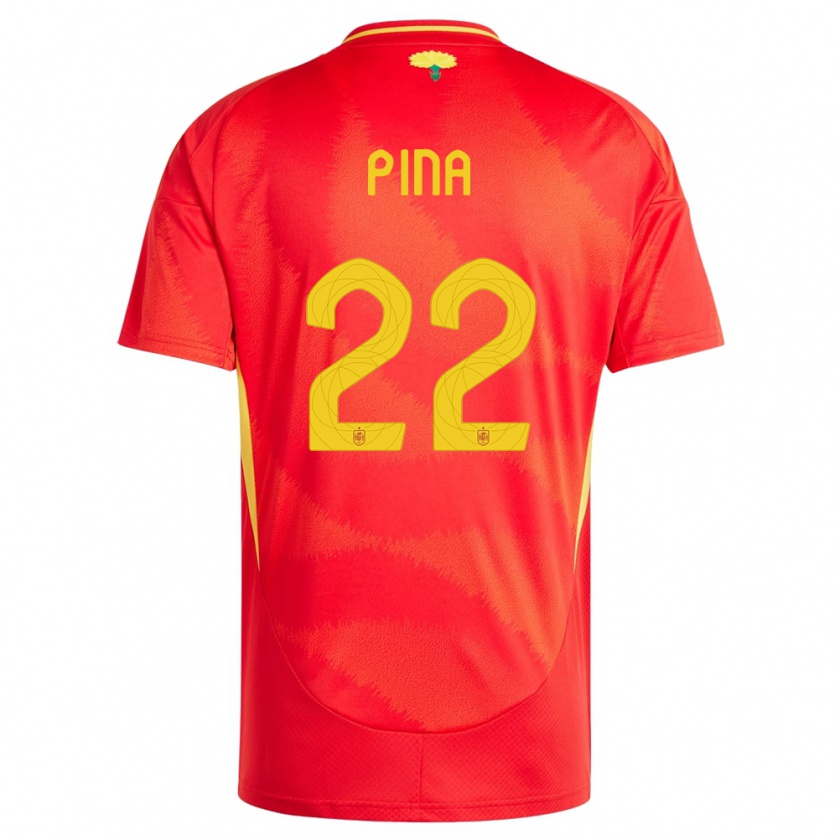 Kandiny Férfi Spanyolország Claudia Pina #22 Piros Hazai Jersey 24-26 Mez Póló Ing