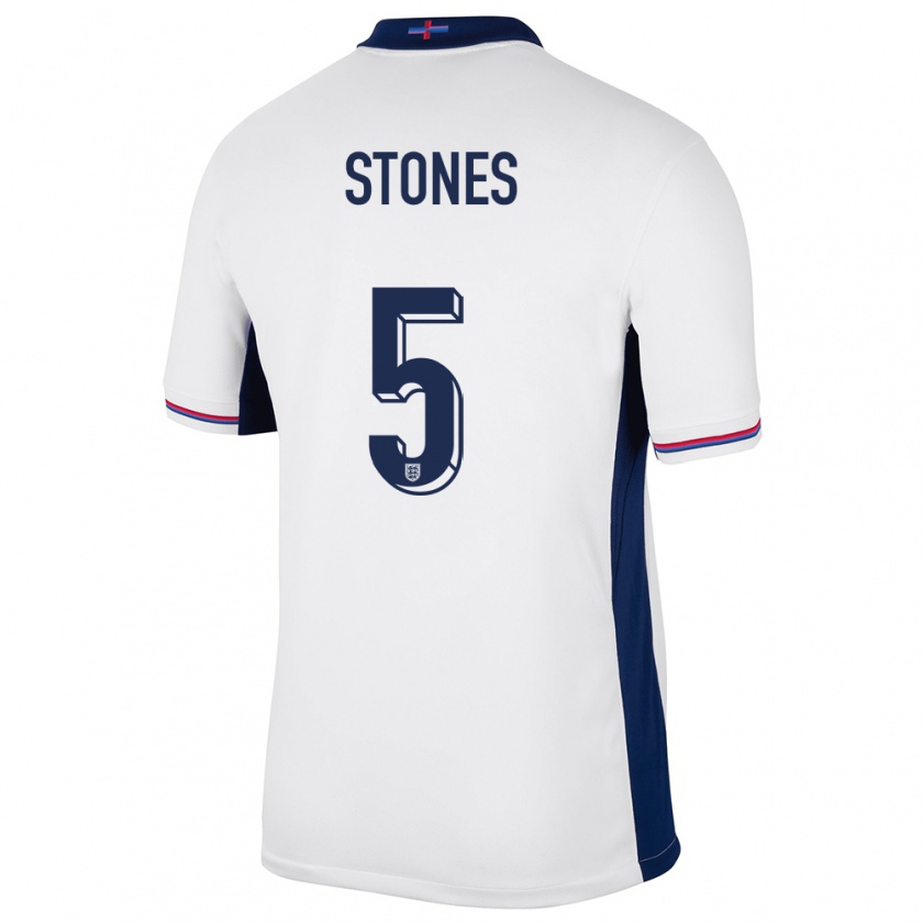 Kandiny Férfi Anglia John Stones #5 Fehér Hazai Jersey 24-26 Mez Póló Ing