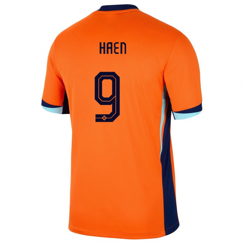 Kandiny Férfi Hollandia Devin Haen #9 Narancs Hazai Jersey 24-26 Mez Póló Ing