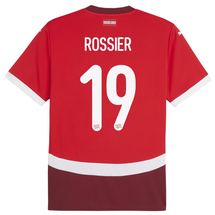 Kandiny Férfi Svájc Evan Rossier #19 Piros Hazai Jersey 24-26 Mez Póló Ing