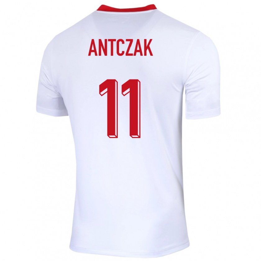 Kandiny Férfi Lengyelország Jakub Antczak #11 Fehér Hazai Jersey 24-26 Mez Póló Ing