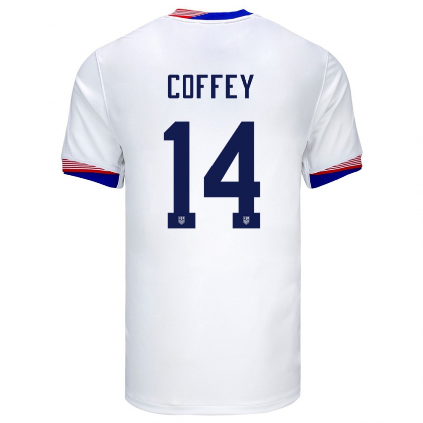 Kandiny Férfi Egyesült Államok Sam Coffey #14 Fehér Hazai Jersey 24-26 Mez Póló Ing