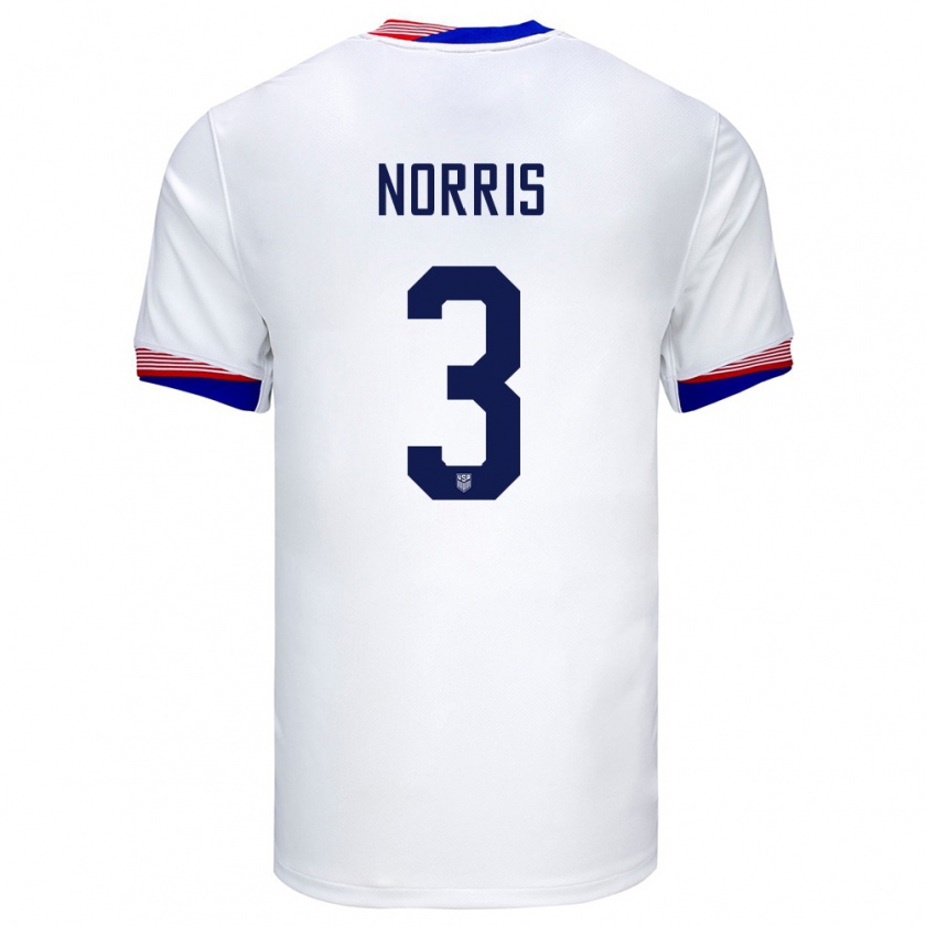 Kandiny Férfi Egyesült Államok Nolan Norris #3 Fehér Hazai Jersey 24-26 Mez Póló Ing